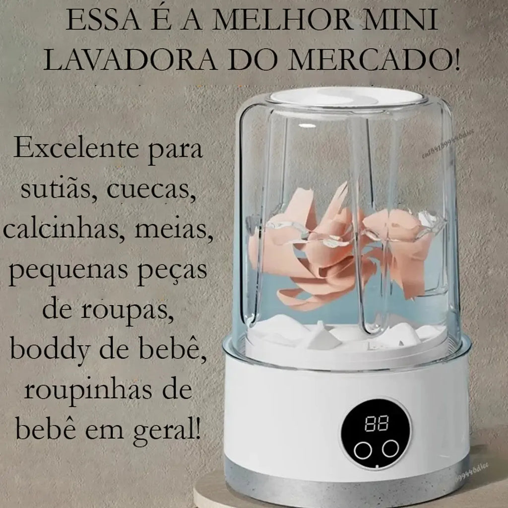 Mini Lava Roupas com Carregamento Usb Portátil aprova de água