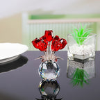 RosaEterna - Rosa de Cristal Decorativa em Vaso